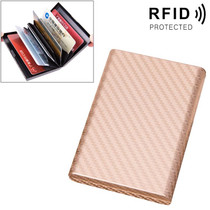 Aluminum Alloy Credit Card Bank Card Security Anti Magnetic Large Capacity Card Holder(Carbon Gold)