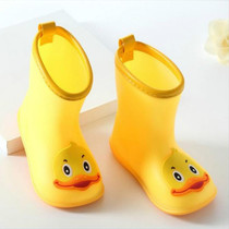 Rubber Children Cartoon Rainshoes Candy Color Rain Boots, Size: Inner Length 15.5cm(Yellow Duck)
