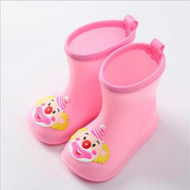 Rubber Children Cartoon Rainshoes Candy Color Rain Boots, Size: Inner Length 15.5cm(Pink Clown)