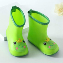 Rubber Children Cartoon Rainshoes Candy Color Rain Boots, Size: Inner Length 15.5cm(Green Frog)