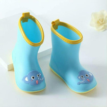 Rubber Children Cartoon Rainshoes Candy Color Rain Boots, Size: Inner Length 15.5cm(Blue Elephant)