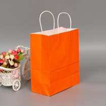 10 PCS Elegant Kraft Paper Bag With Handles for Wedding/Birthday Party/Jewelry/Clothes, Size:12x15x6cm(Orange)