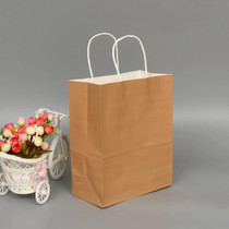 10 PCS Elegant Kraft Paper Bag With Handles for Wedding/Birthday Party/Jewelry/Clothes, Size:16x22x8cm(White Kraft)