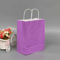 10 PCS Elegant Kraft Paper Bag With Handles for Wedding/Birthday Party/Jewelry/Clothes, Size:16x22x8cm(Purple)