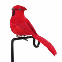 Real Feather Simulation Bird Horticultural Decoration Bird Craft Foam Bird(Red)