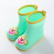 Rubber Children Cartoon Rainshoes Candy Color Rain Boots, Size: Inner Length 15.5cm(Green Clown)