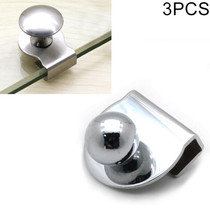 3 PCS Zinc Alloy Bright Open Hole Free Glass Cabinet Door Handle, Size: L
