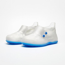 Low Toe Shoe Covers Men And Women Non-Slip Thick Bottom Flip Buckle Waterproof Rain Boots, Size: 36/37(Blue)