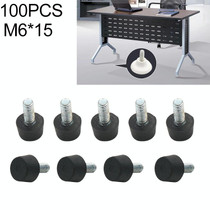 100 PCS Adjustable Foot Pad Furniture Screw Support Stub, M6x15