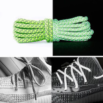 Reflective Shoe laces Round Sneakers ShoeLaces Kids Adult Outdoor Sports Shoelaces, Length:140cm(Fluorescence Green)