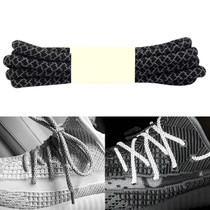Reflective Shoe laces Round Sneakers ShoeLaces Kids Adult Outdoor Sports Shoelaces, Length:120cm(Black)