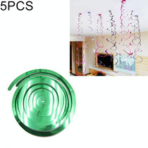 5 PCS 70cm PVC Spiral Ornaments Christmas Kindergarten Classroom Birthday Party Scene Layout Hanging Sequin Ornaments(Green)