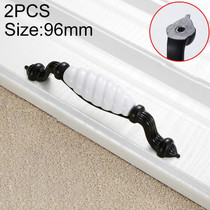 2 PCS 5003_128 Black and White Ceramic Closet Cabinet Handle Pitch: 128mm