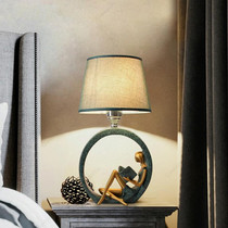 Modern Bedside Reading Statue Base Lamp Home Decoration, Light color:Dimming Switch 3W Yellow Light Bulb