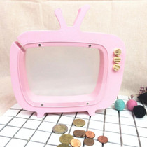 Wooden TV Storage Tank Children Room Display Photography Props Toys(Pink)