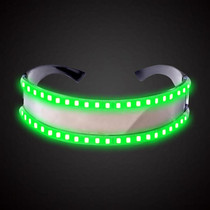 LED Glasses Luminous Party Classic Toys for Dance DJ Party Mask Costumes Props Gloves(Green glow)