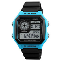 SKMEI 1299 Multifunctional Outdoor Sports Noctilucent Waterproof Digital Display Wrist Watch (Blue)