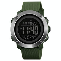 SKMEI 1416 Multifunctional Outdoor Fashion Noctilucent Waterproof Steel Ring Digital Watch (Army Green)