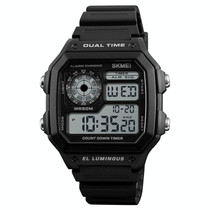 SKMEI 1299 Multifunctional Outdoor Sports Noctilucent Waterproof Digital Display Wrist Watch (Black)