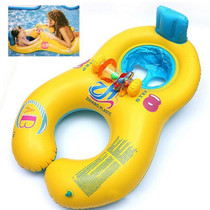 PVC Parent-child Double Swimming Circle Yacht without Tent, Size: 100 x 70cm(Yellow)