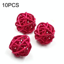 10 PCS Artificial Straw Ball For Birthday Party Wedding Christmas Home Decor(Rose Red)