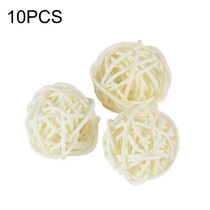 10 PCS Artificial Straw Ball For Birthday Party Wedding Christmas Home Decor(White)