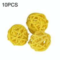 10 PCS Artificial Straw Ball For Birthday Party Wedding Christmas Home Decor(Yellow)