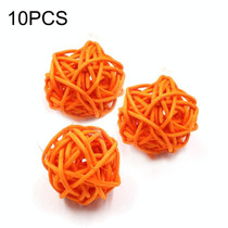 10 PCS Artificial Straw Ball For Birthday Party Wedding Christmas Home Decor(Orange)