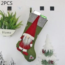 2 PCS CX20204 Faceless Doll Christmas Sock Gift Bag Christmas Tree Pendant Decoration(Green)