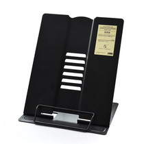 Portable Metal Adjustable Reading Book Holder Support iPad Document Book Shelf Bookstand, Size:Large(Black)