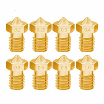 8 PCS Bugatti 3D Printer Accessories E3D-V5 V6 Nozzle M6 Thread Consumables Hot Nozzle, Size:3/0.6mm