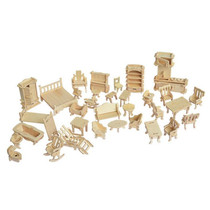 Miniature Doll Furniture 3D Wooden Puzzle DIY Architectural Model Children's Toys Gifts
