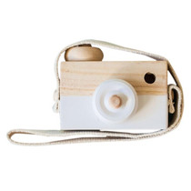 Children Wooden Camera Photography Props Creative Hand Made Toys Photo Props Decorative Ornaments(White)