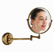 Wall-mounted Hotel Vanity Mirror Folding Double-sided Bathroom Mirror Green Bronze Mirror