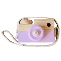 Children Wooden Camera Photography Props Creative Hand Made Toys Photo Props Decorative Ornaments(Pink)