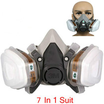 7 in 1 Suit Half Face Gas Mask Respirator Painting Spraying Dust Mask For 3 M 6200 N95 PM2.5 Gas Mask