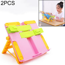 2 PCS Creative Folding Bookshelf Upgraded Portable Folding Student Book Stand Book Holder(Pink)