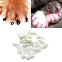 20 PCS Silicone Soft Cat Nail Caps / Cat Paw Claw / Pet Nail Protector/Cat Nail Cover, Size:L(White)