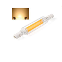 R7S 5W COB LED Lamp Bulb Glass Tube for Replace Halogen Light Spot Light,Lamp Length: 78mm, AC:220v(Warm White)