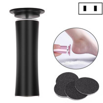 Electric Foot File Speed Adjustable Sandpaper Discs Callus Remover Pedicure Fast Remove Feet Hard Cracked Dry Dead Skin Tool, Plug Type:US plug(Black)