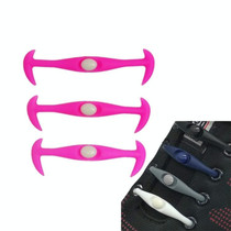 12 PCS / Pack Creative Stretch Silicone Lazy People Wear Shoelaces(Pink)
