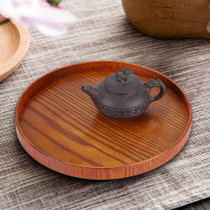 Creative Round Solid Wood Tea Tray Hotel Wooden Tay Storage Tray, Diameter: 30cm