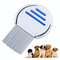 Pet Comb Dog Flea Cleaning Comb Stainless Steel Threaded Needle Comb Removal Beauty Products(Blue)