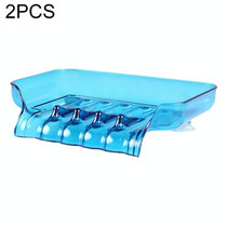 2 PCS Colourful Suction Cup Drainage Soap Box(Blue)