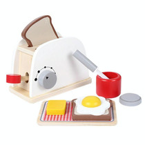 Wood Pretend Play Kitchen Role Play Game Learning Toy Simulation Toasters Bread Set for Children