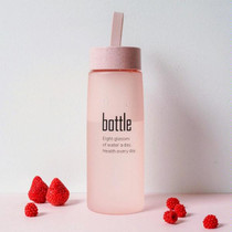 Water Bottle Plastic Sport Scrub Leak Proof Drinking Bottle Portable Fashion Drinkware Tour Bottles for Lovers, Capacity: 520ML(Pink)