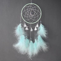 Handmade Decorative Dream Catcher Wall Hanging Dreamcatcher Feather Crafts Kids Stuff Wall Room Decor(green)