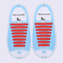 16 PCS / Set Running No Tie Shoelaces Fashion Unisex Athletic Elastic Silicone ShoeLaces(Red)