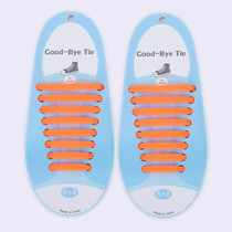 16 PCS / Set Running No Tie Shoelaces Fashion Unisex Athletic Elastic Silicone ShoeLaces(Orange)