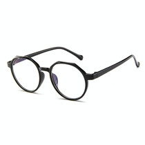 Fashion Eyeglasses Retro TR Frame Plain Glass Spectacles(Bright black)